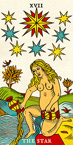 Marseilles Tarot Major Arcana L'Etoille The-Star